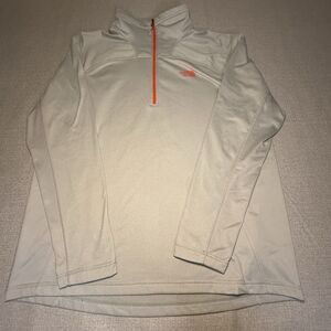 North Face Men's XL Gray Orange 1/4 Zip Pullover Activewear Golf